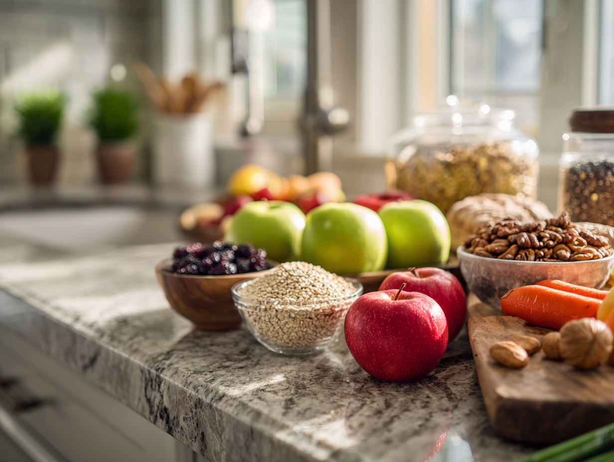 Свіжі овочі та інгредієнти для здорового харчування