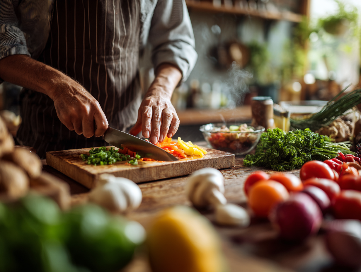 Різноманітні здорові продукти на столі